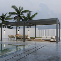 Kit éclairage LED + télécommande pour pergola autoportée 4x8m Ombrea