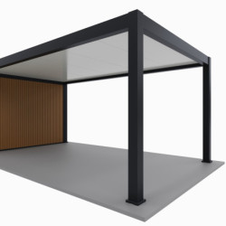Carport 3x5m en alu gris et toit en acier - espace de rangement 6m²