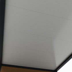 Carport 3x5m en alu gris et toit en acier - espace de rangement 6m²