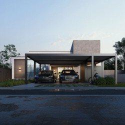 Carport 6x5m en aluminium gris et toit en acier - abri de 6m² - Ombrea