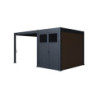 Pergola autoportante 9m² en alu gris avec abri de stockage 6m² - Ombrea