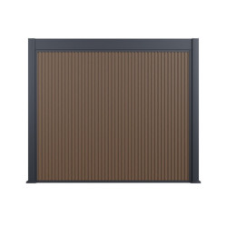 Pergola 9m² en alu gris - blanc avec abri de stockage 6m² - Ombrea