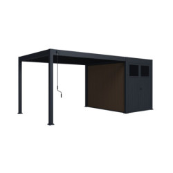 Pergola autoportante en alu gris avec 3x4m - abri 6m² - Ombrea