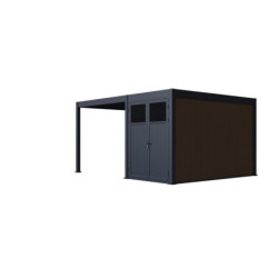 Pergola autoportante en alu gris avec 3x4m - abri 6m² - Ombrea