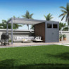 Pergola autoportante en alu gris - blanc avec 3x4m - abri 6m² - Ombrea