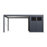 Pergola autoportante en alu gris - blanc avec 3x4m - abri 6m² - Ombrea