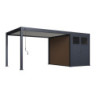 Pergola autoportante en alu gris - blanc avec 3x4m - abri 6m² - Ombrea