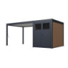 Pergola autoportante en alu gris - blanc avec 3x4m - abri 6m² - Ombrea