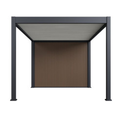 Pergola autoportante en alu gris - blanc avec 3x4m - abri 6m² - Ombrea