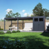 Pergola autoportante 3x6m en alu gris avec abri 6m² -  mbrea