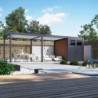 Pergola autoportante 3x6m en alu gris et blanc avec abri 6m² -  mbrea