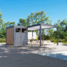 Pergola autoportante 3x6m en alu gris et blanc avec abri 6m² -  mbrea