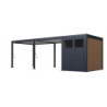 Pergola autoportante 3x6m en alu gris et blanc avec abri 6m² -  mbrea