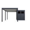 Pergola autoportante 3x6m en alu gris et blanc avec abri 6m² -  mbrea