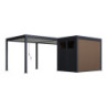 Pergola autoportante 3x6m en alu gris et blanc avec abri 6m² -  mbrea