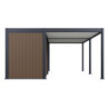Pergola autoportante 3x6m en alu gris et blanc avec abri 6m² -  mbrea