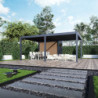 Pergola autoportante 4x6m en alu gris avec abri 6m² - Ombrea