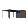 Pergola autoportante 4x6m en alu gris avec abri 6m² - Ombrea