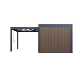 Pergola autoportante 4x6m en alu gris avec abri 6m² - Ombrea