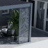 Panneau fixe 1m en aluminium avec motif à feuilles - gris - Ombrea