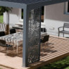 Panneau fixe 1m en aluminium avec motif à feuilles - gris - Ombrea