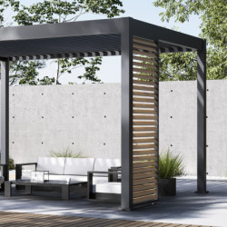 Panneau latéral - effet bois naturel - Ombrea à ventelles 1m