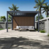 Pergola autoportante en alu gris avec 3x4m - abri 8m² - Ombrea
