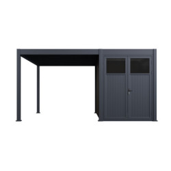 Pergola autoportante en alu gris avec 3x4m - abri 8m² - Ombrea