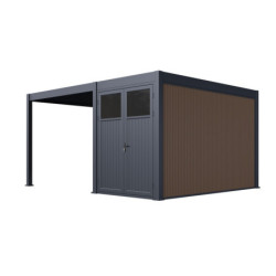 Pergola autoportante en alu gris avec 3x4m - abri 8m² - Ombrea
