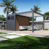 Pergola autoportante en alu gris et blanc 3x4m - abri 8m² - Ombrea