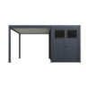 Pergola autoportante en alu gris et blanc 3x4m - abri 8m² - Ombrea