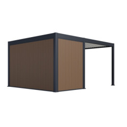 Pergola autoportante en alu gris et blanc 3x4m - abri 8m² - Ombrea