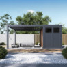 Pergola autoportante en alu gris avec 4x4m - abri 8m² - Ombrea
