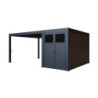 Pergola autoportante en alu gris avec 4x4m - abri 8m² - Ombrea