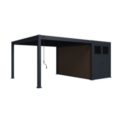 Pergola autoportante en alu gris avec 4x4m - abri 8m² - Ombrea