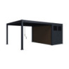 Pergola autoportante en alu gris avec 4x4m - abri 8m² - Ombrea