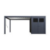 Pergola autoportante en alu gris et blanc 4x4m - abri 8m² - Ombrea