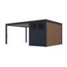 Pergola autoportante en alu gris et blanc 4x4m - abri 8m² - Ombrea