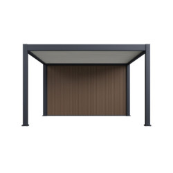 Pergola autoportante en alu gris et blanc 4x4m - abri 8m² - Ombrea