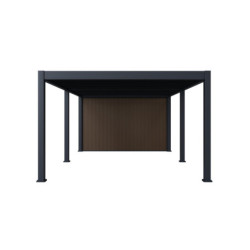 Pergola autoportante 4x6m en alu gris avec abri 8m² - Ombrea