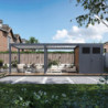 Pergola autoportante 4x6m en alu gris et blanc - abri 8m² - Ombrea
