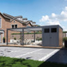 Pergola autoportante 4x6m en alu gris et blanc - abri 8m² - Ombrea