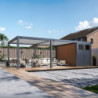 Pergola autoportante 4x6m en alu gris et blanc - abri 8m² - Ombrea