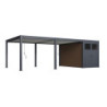 Pergola autoportante 4x6m en alu gris et blanc - abri 8m² - Ombrea