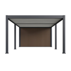 Pergola autoportante 4x6m en alu gris et blanc - abri 8m² - Ombrea