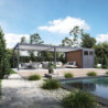 Pergola autoportante 4x8m en alu gris et blanc - abri 8m² - Ombrea