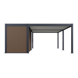 Pergola autoportante 4x8m en alu gris et blanc - abri 8m² - Ombrea
