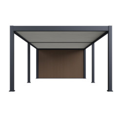 Pergola autoportante 4x8m en alu gris et blanc - abri 8m² - Ombrea