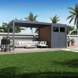 Pergola motorisée en alu gris 3x4m avec abri de 6m² - Elmo - Ombrea