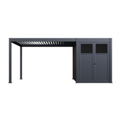 Pergola motorisée en alu gris 3x4m avec abri de 6m² - Elmo - Ombrea